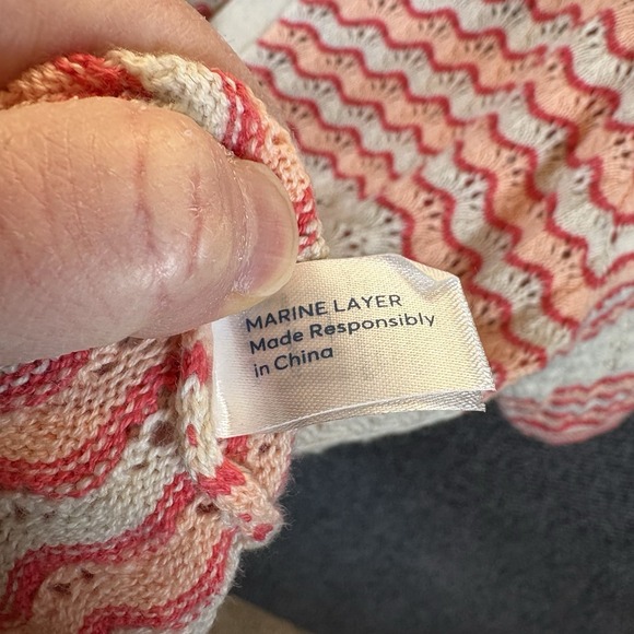 Marine Layer Spencer Polo Sweater Women's Size M Pink Cream NWT $118 - Picture 4 of 8